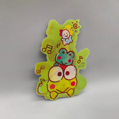 3D Lenticular Japanese Sticker, Frog, White dog, Golden retriever, Super Cute! - High Quality Waterproof - For craft, car or any surface.