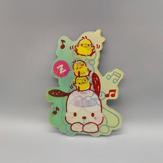 3D Lenticular Japanese Sticker, Frog, White dog, Golden retriever, Super Cute! - High Quality Waterproof - For craft, car or any surface.