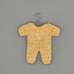 Adorable mini crochet yellow onesie favor, baby outfit, hanger and rack options available, party favor, baby shower, gender reveal, Set of 6
