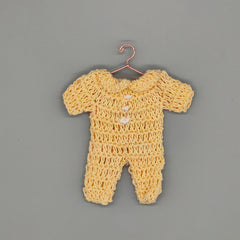 Adorable mini crochet yellow onesie favor, baby outfit, hanger and rack options available, party favor, baby shower, gender reveal, Set of 6