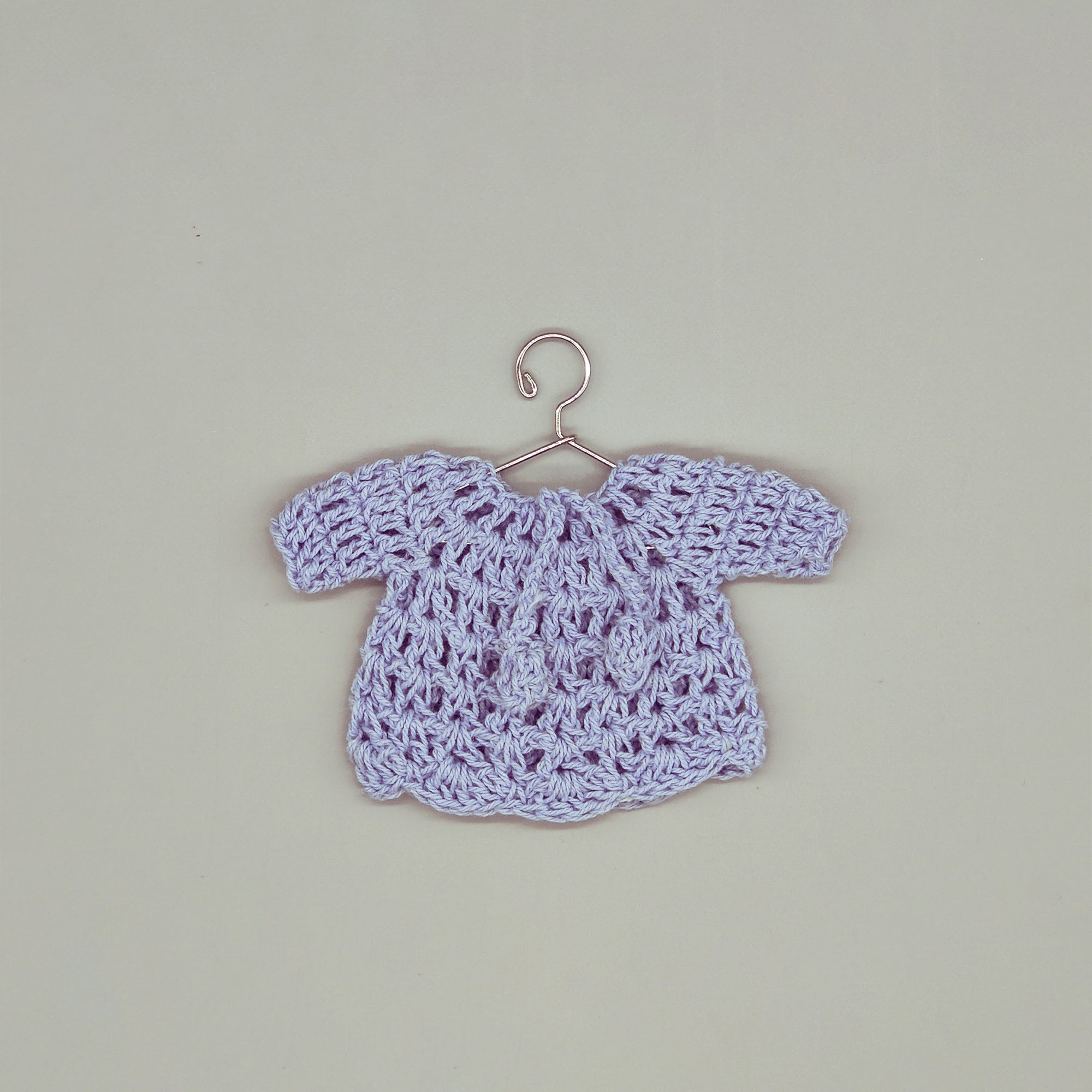 Set of 6 Baby Blue Crochet Mini Sweaters with Drawstrings – Baby Shower Favors