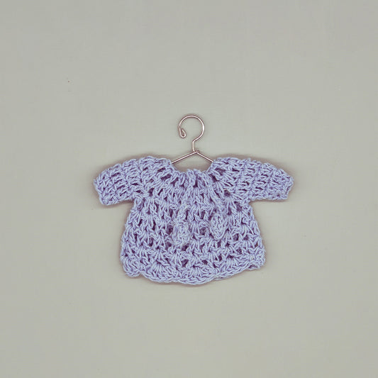 Set of 6 Baby Blue Crochet Mini Sweaters with Drawstrings – Baby Shower Favors