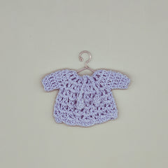 Set of 6 Baby Blue Crochet Mini Sweaters with Drawstrings – Baby Shower Favors