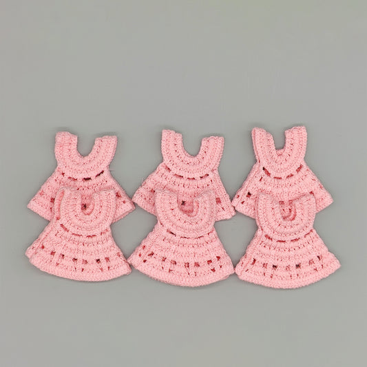 Set of 6 Mini Crochet Dress Favors – Baby Shower Keepsakes, Hangers