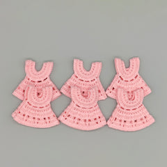Set of 6 Mini Crochet Dress Favors – Baby Shower Keepsakes, Hangers