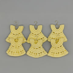 Mini Crochet Dress Baby Shower Favors - Set of 6 with Hangers & Rack Option - Tiny Keepsakes Your Guests Will Love! Pink, Blue, or Yellow