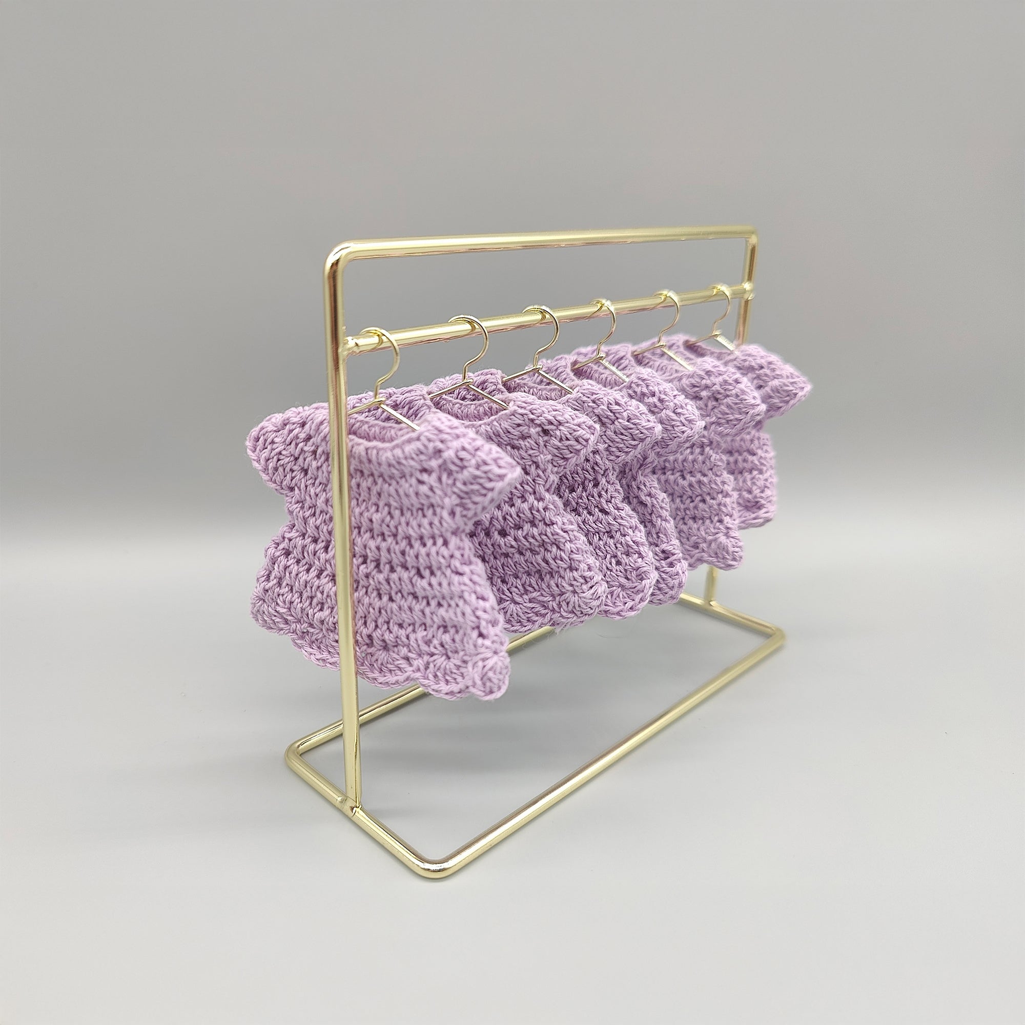 Crochet Lilac Dress Party Favors - Set of 6 - Baby Shower Keepsakes