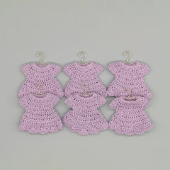 Crochet Lilac Dress Party Favors - Set of 6 - Baby Shower Keepsakes