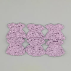Crochet Lilac Dress Party Favors - Set of 6 - Baby Shower Keepsakes