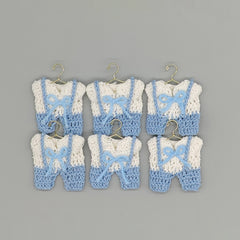 Set of 6 Mini Crochet Baby Overalls – Baby Shower & Gender Reveal