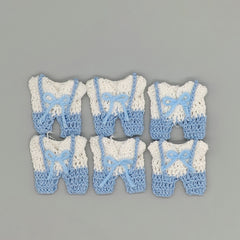 Set of 6 Mini Crochet Baby Overalls – Baby Shower & Gender Reveal