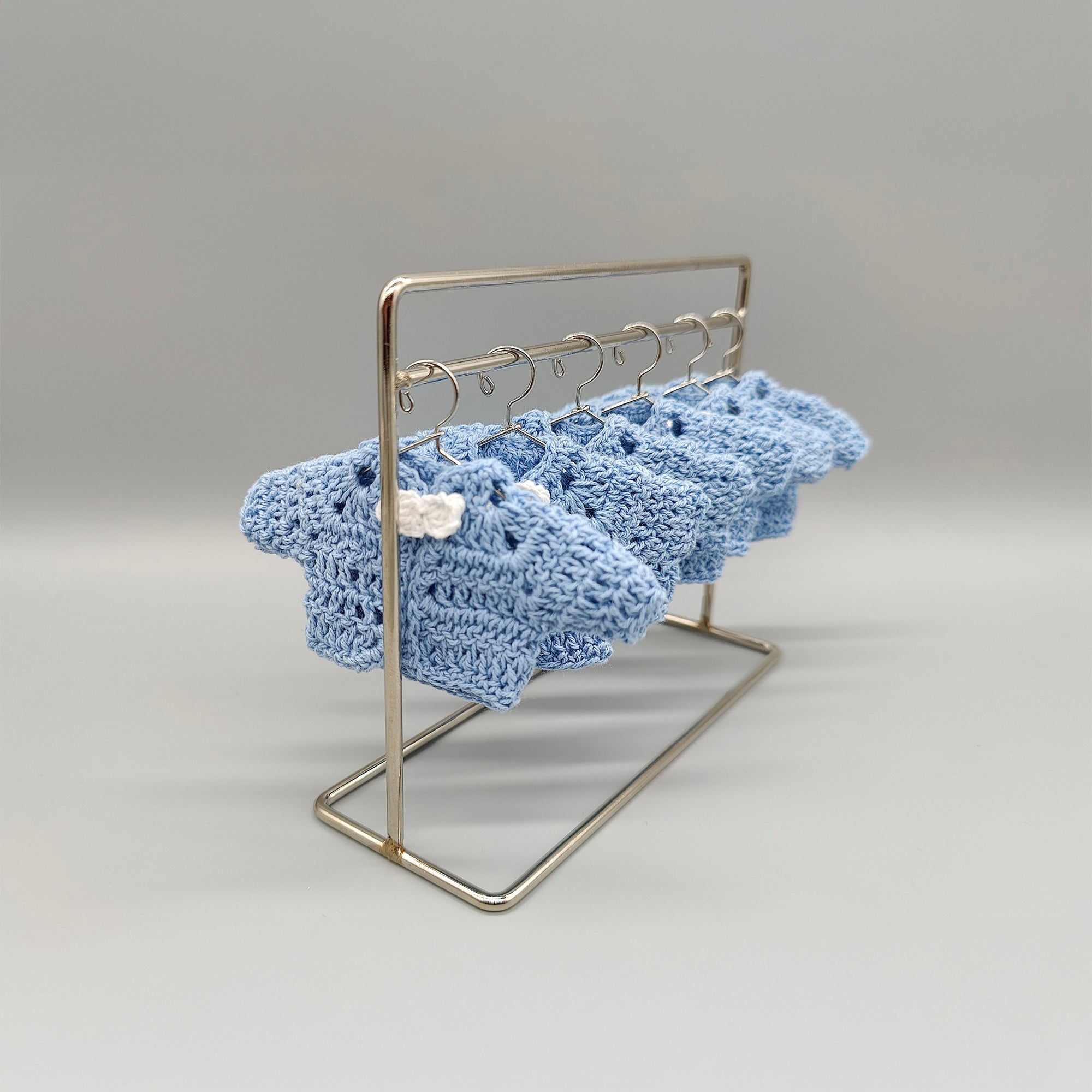 Set of 6 Mini Crochet Baby Jacket Favors, Baby Shower Gifts, Baby Boy Christening Favors, Baby Blue Keepsake, Handmade Nursery Decor