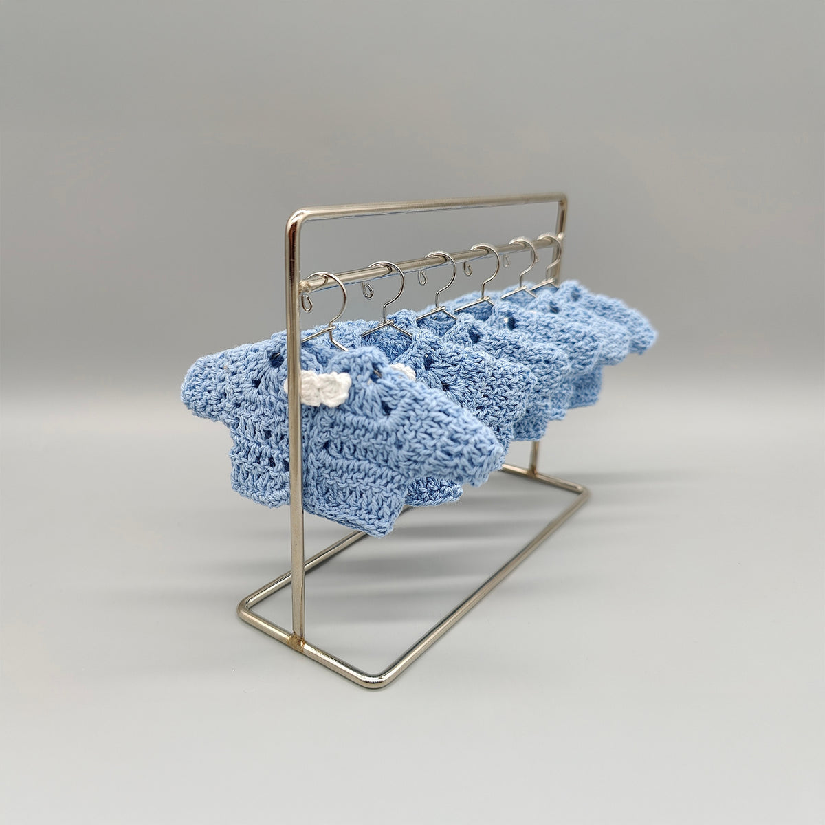 Set of 6 Mini Crochet Baby Jacket Favors, Baby Shower Gifts, Baby Boy Christening Favors, Baby Blue Keepsake, Handmade Nursery Decor