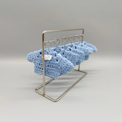 Set of 6 Mini Crochet Baby Jacket Favors, Baby Shower Gifts, Baby Boy Christening Favors, Baby Blue Keepsake, Handmade Nursery Decor