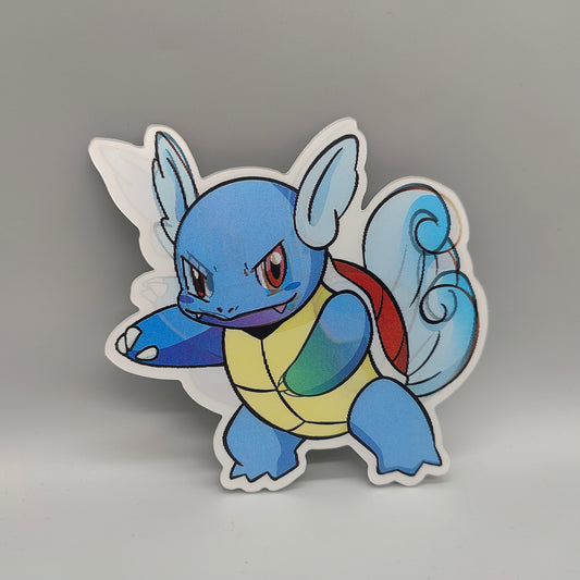 Wartortle Pokemon Anime 3D Lenticular Sticker - Shifting Image! Dynamic Sticker- High Quality Waterproof for car, water bottle, notebook