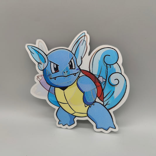 Wartortle Pokemon Anime 3D Lenticular Sticker - Shifting Image! Dynamic Sticker- High Quality Waterproof for car, water bottle, notebook
