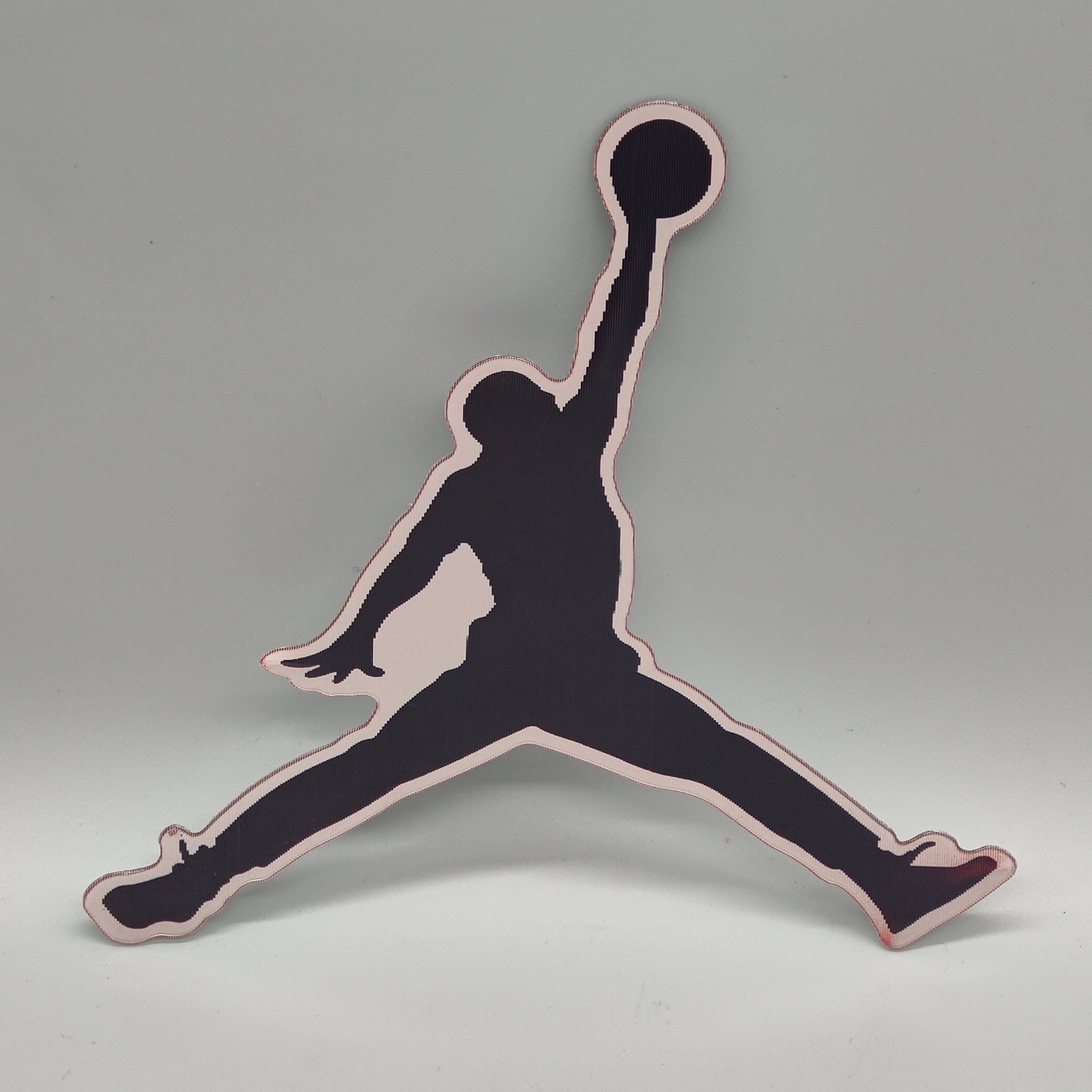 3D Lenticular Basketball Decal - Iconic Dunking Silhouette Jumpman - Color Shifting Sports Fan Sticker