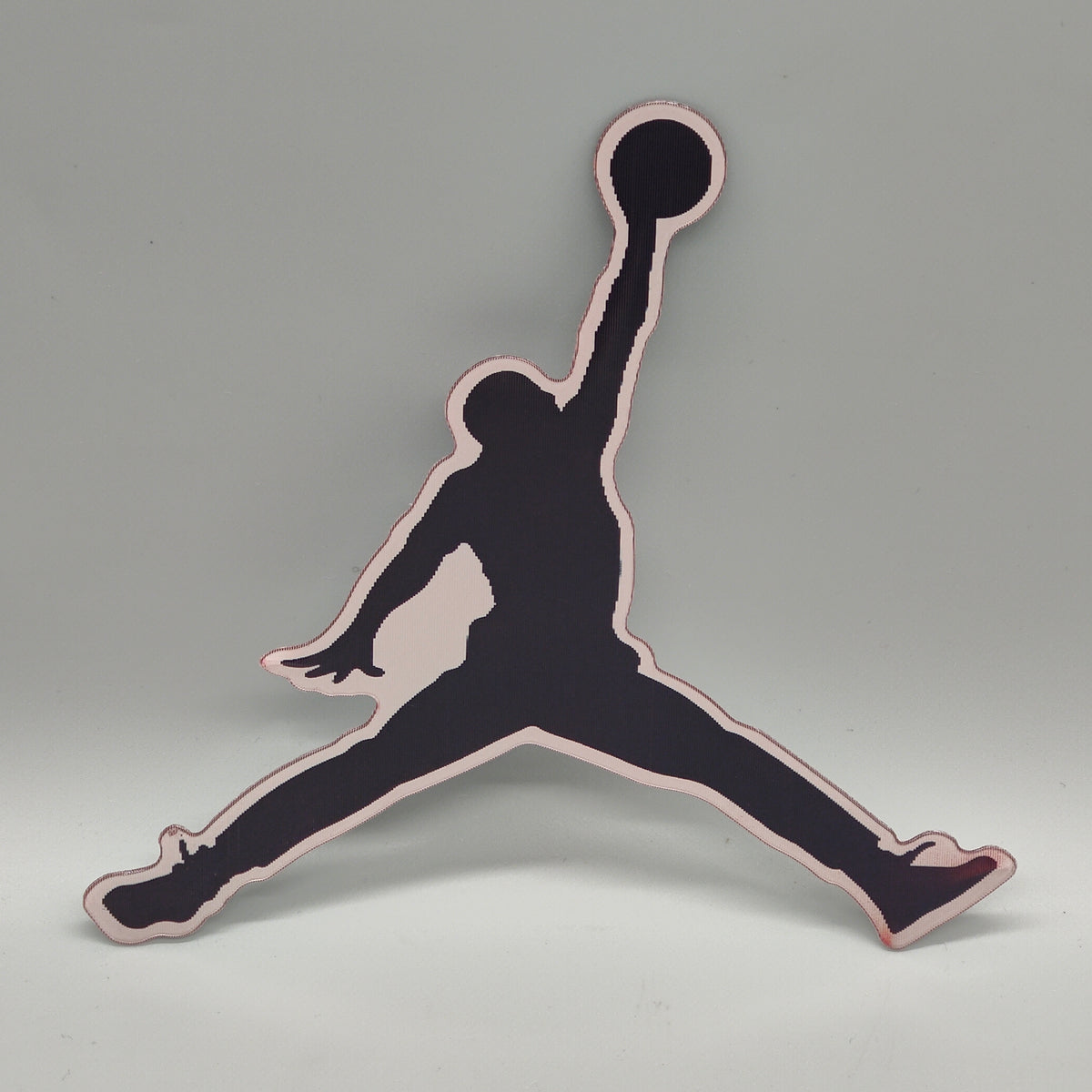 3D Lenticular Basketball Decal - Iconic Dunking Silhouette Jumpman - Color Shifting Sports Fan Sticker