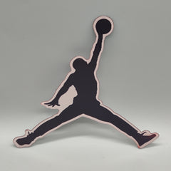 3D Lenticular Basketball Decal - Iconic Dunking Silhouette Jumpman - Color Shifting Sports Fan Sticker