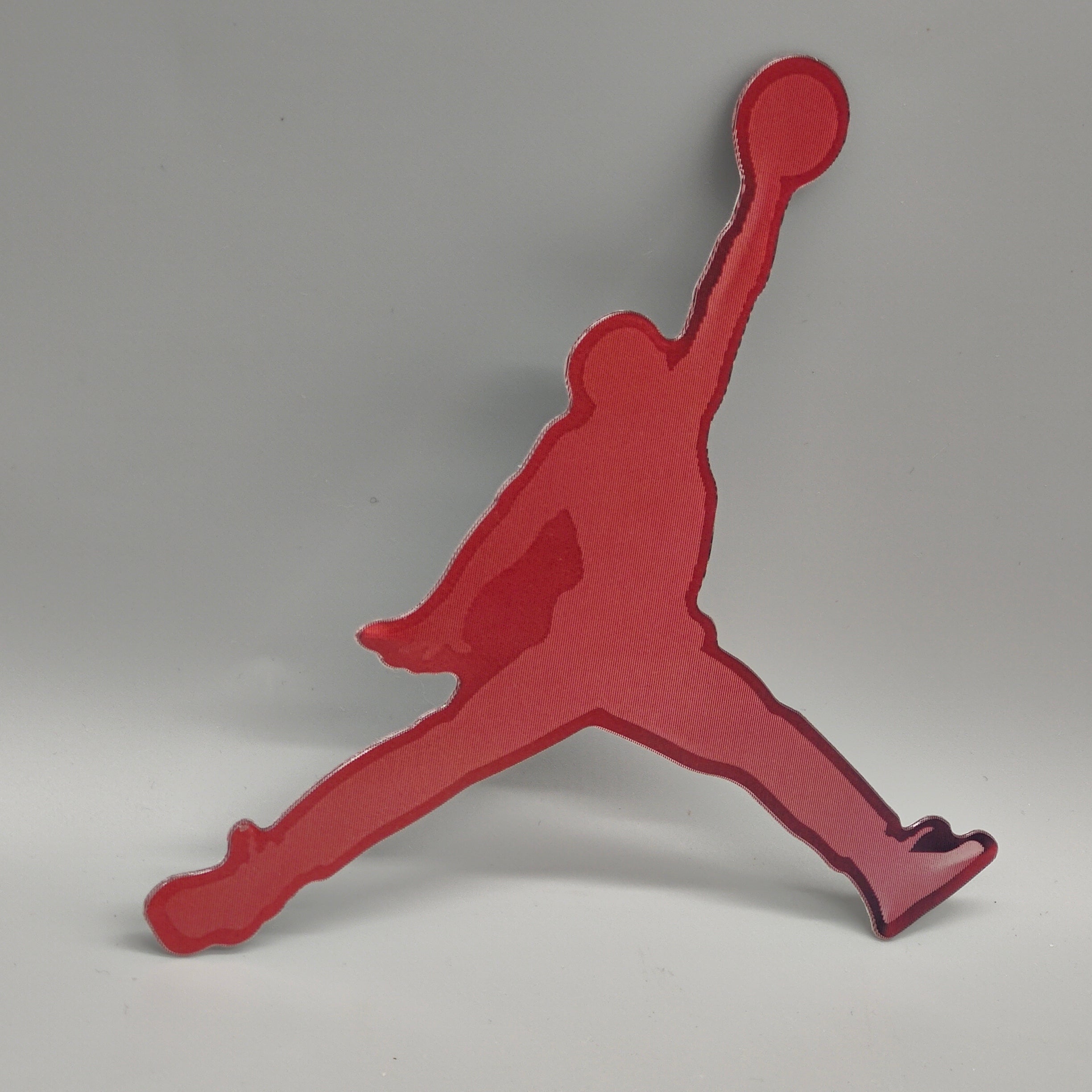 3D Lenticular Basketball Decal - Iconic Dunking Silhouette Jumpman - Color Shifting Sports Fan Sticker