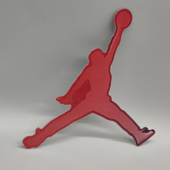 3D Lenticular Basketball Decal - Iconic Dunking Silhouette Jumpman - Color Shifting Sports Fan Sticker