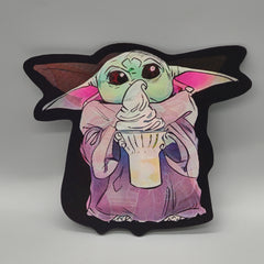 The child 3D Sticker - Grogu - Space Baby of the Force - Baby Yoda - 3D Motion Decal - High Quality Waterproof For Craft, Car, Laptop, etc.