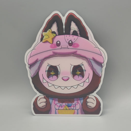 Labubu 3D Lenticular Sticker - The Monsters Collector Decal - 3-in-1 Morphing Outfit Sticker