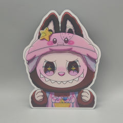 Labubu 3D Lenticular Sticker - The Monsters Collector Decal - 3-in-1 Morphing Outfit Sticker
