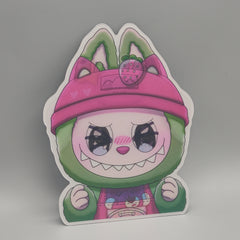 Labubu 3D Lenticular Sticker - The Monsters Collector Decal - 3-in-1 Morphing Outfit Sticker