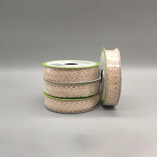 Ivory Cotton Lace Ribbon – 5/8" x 3 Yards for Crafts & Decorating