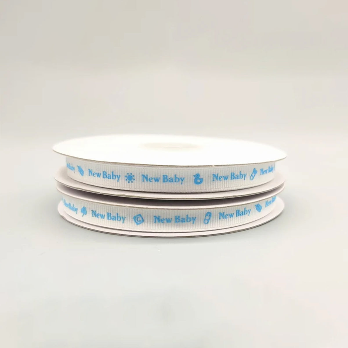 New Baby Grosgrain Ribbon – Baby Blue 3/8" x 25 Yards for Baby Shower
