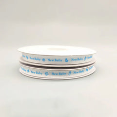 New Baby Grosgrain Ribbon – Baby Blue 3/8" x 25 Yards for Baby Shower