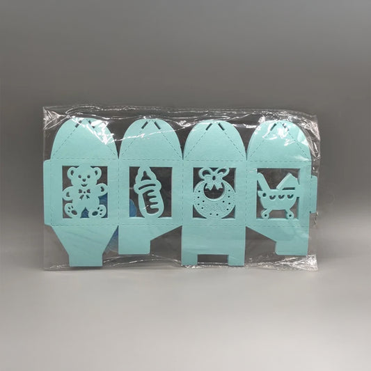 Set of 12 Baby Blue Favor Boxes – Baby Shower & Birthday Party Favors