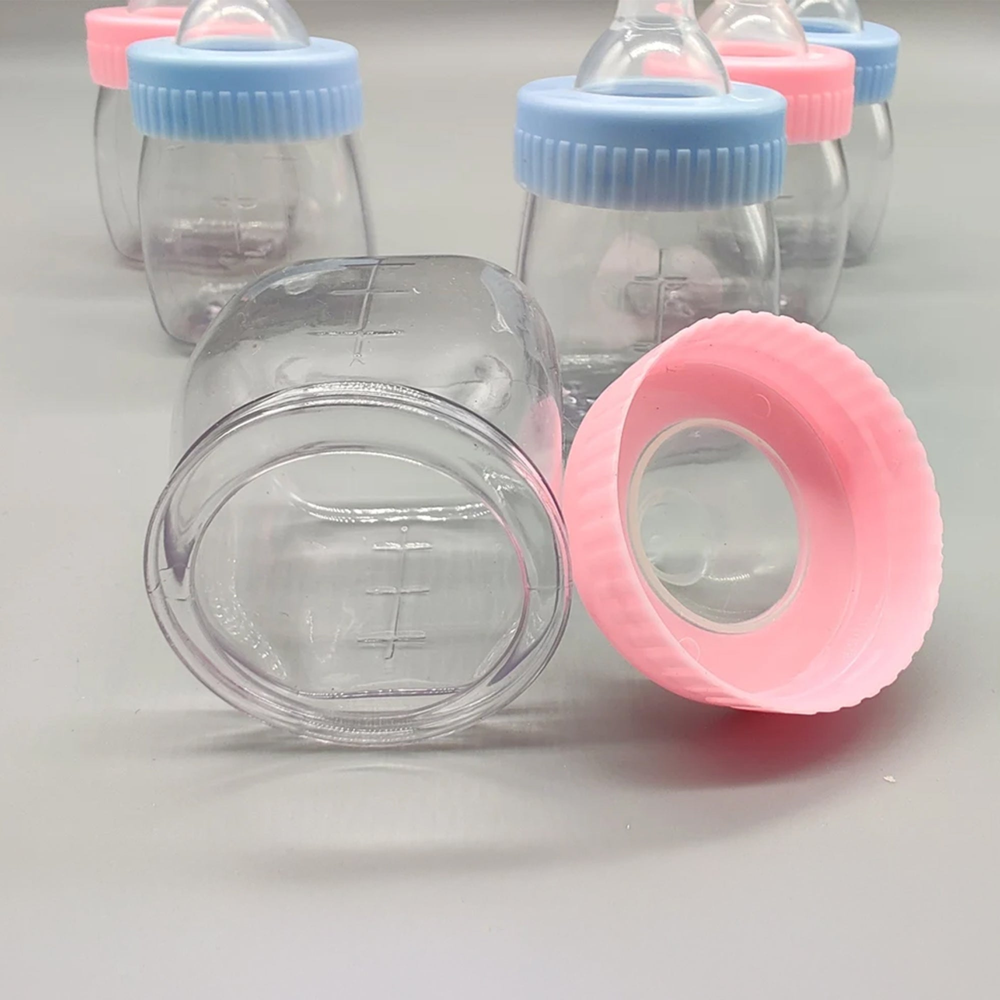 Set of 12 Baby Pink or Blue Bottles – Baby Shower & Party Favors
