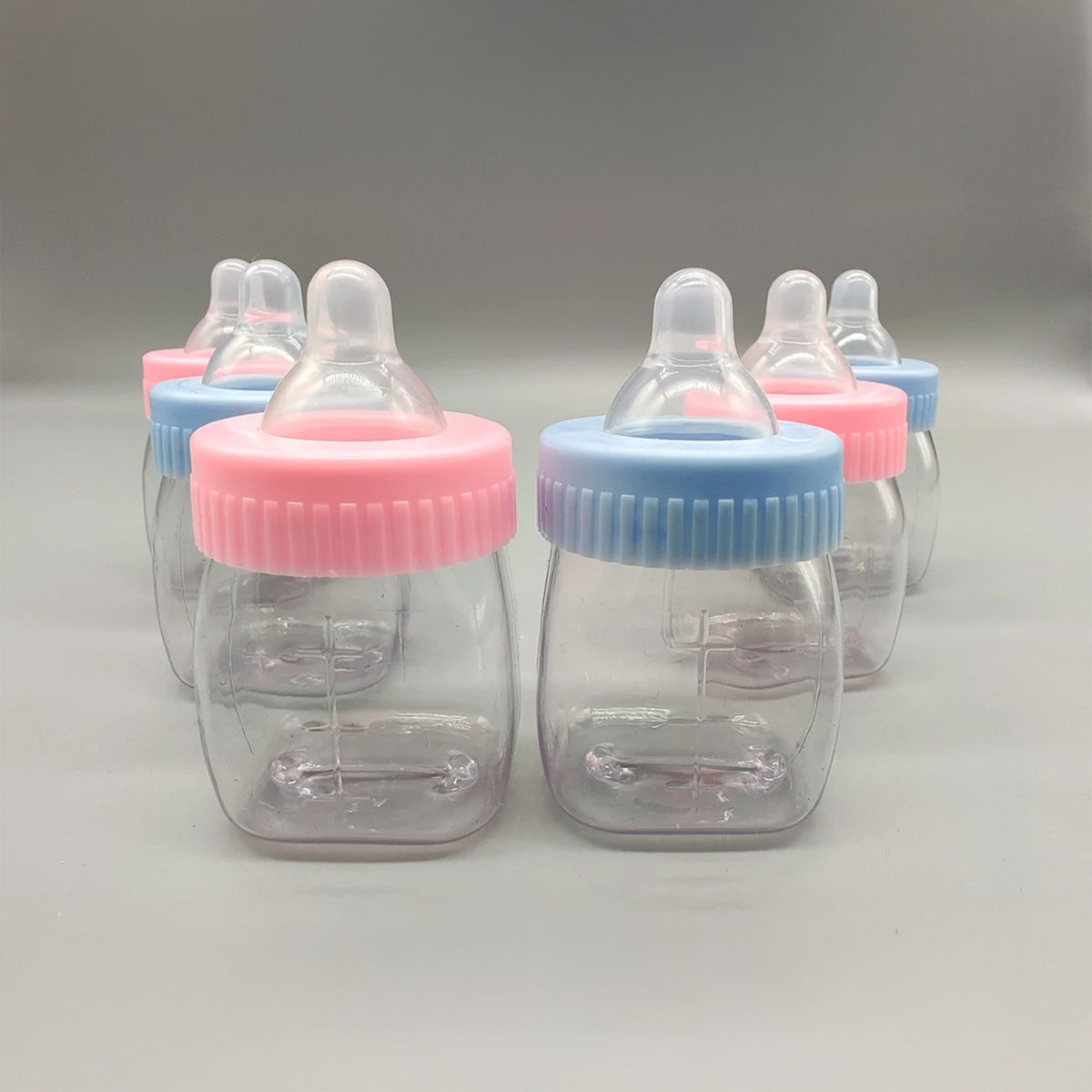 Set of 12 Baby Pink or Blue Bottles – Baby Shower & Party Favors