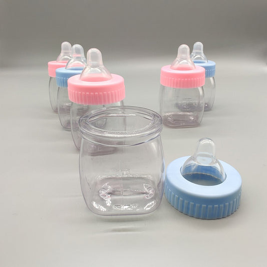 Set of 12 Baby Pink or Blue Bottles – Baby Shower & Party Favors