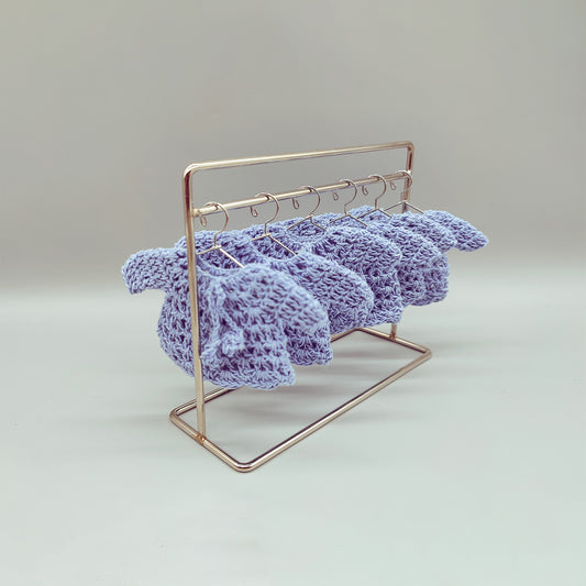 Set of 6 Baby Blue Crochet Mini Sweaters with Drawstrings – Baby Shower Favors