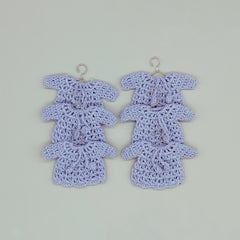 Set of 6 Baby Blue Crochet Mini Sweaters with Drawstrings – Baby Shower Favors
