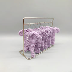 Set of 6 Lilac Crochet Mini Onesie – Baby Shower & Party Favors