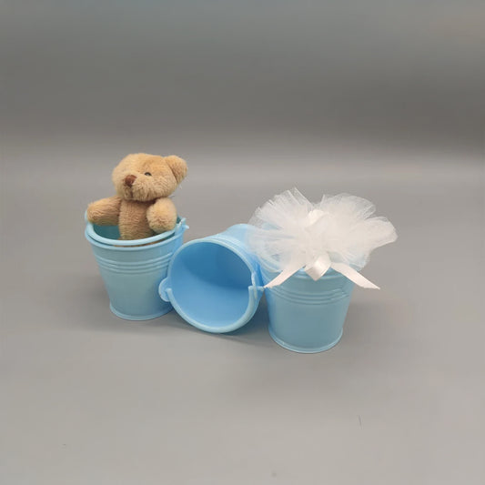 Set of 6 Mini Blue Buckets – Baby Shower & Gender Reveal Favors