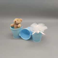 Set of 6 Mini Blue Buckets – Baby Shower & Gender Reveal Favors