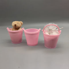 Set of 6 Mini Pink Buckets – Baby Shower & Gender Reveal Favors