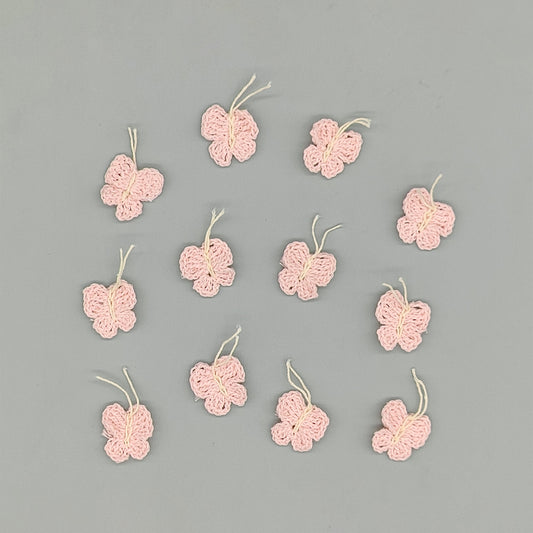 Set of 10 Pink Crochet Butterflies – Spring & Easter Party Favors