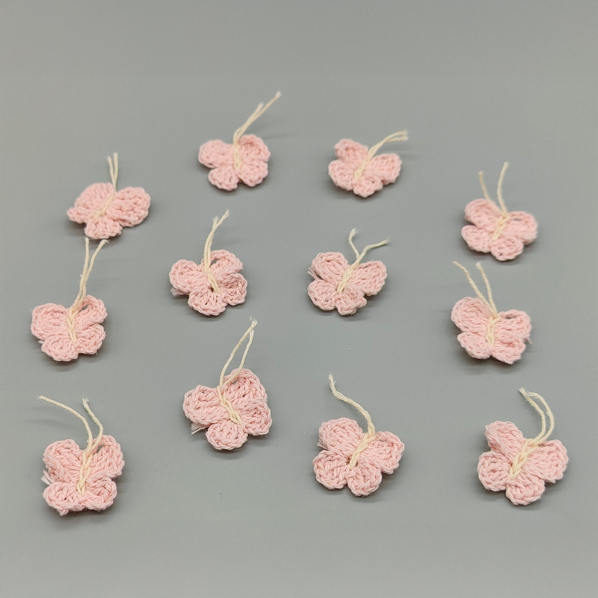 Set of 10 Pink Crochet Butterflies – Spring & Easter Party Favors