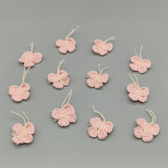 Set of 10 Pink Crochet Butterflies – Spring & Easter Party Favors
