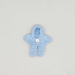 Set of 6 Baby Blue Crochet Jumper Onesies with Hoodie – Baby Shower Favors