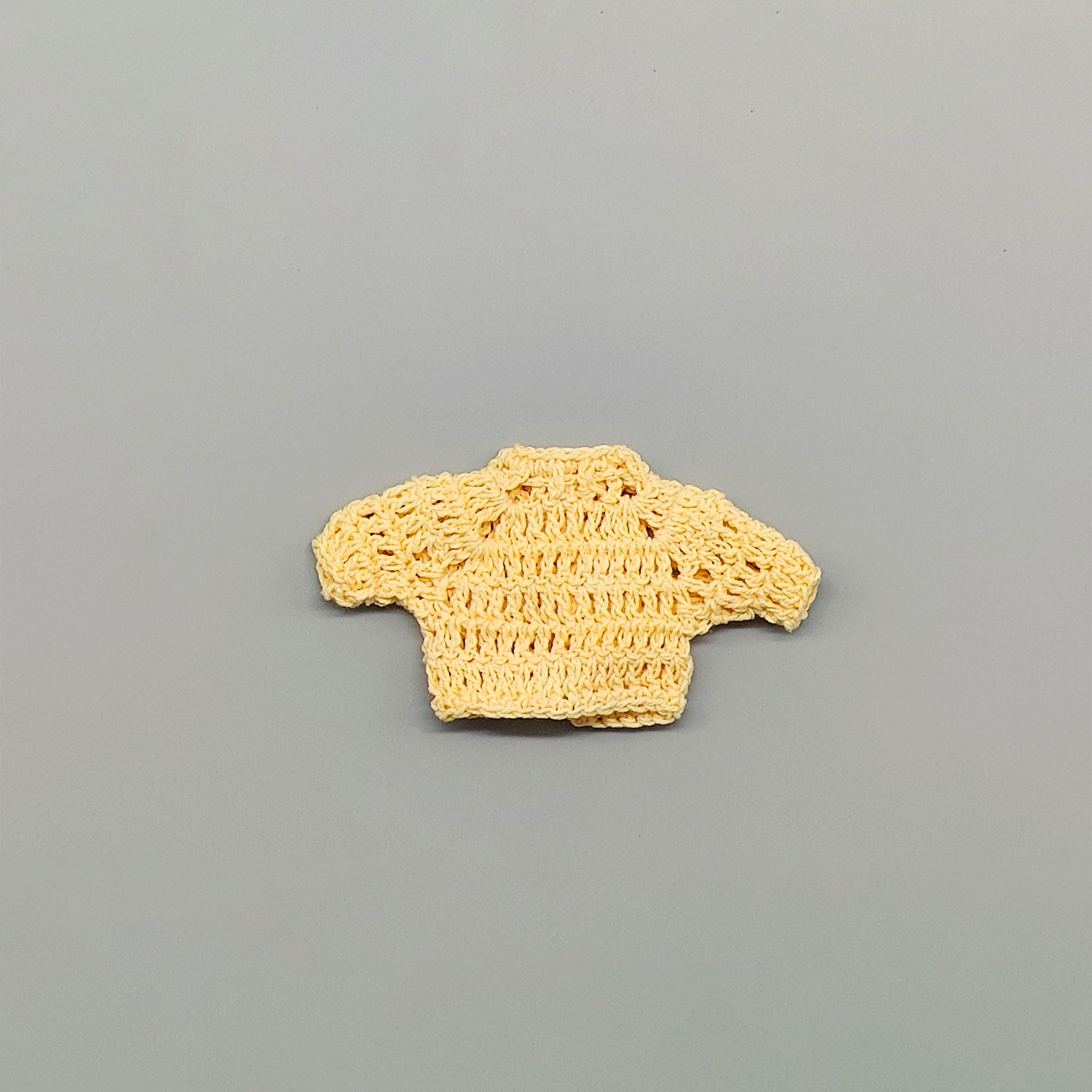 Set of 6 Baby Yellow Crochet Mini Jackets with Cord Ties – Baby Shower Favors