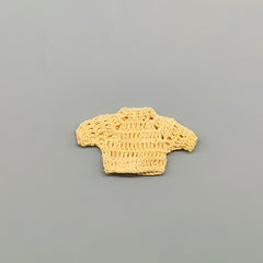 Set of 6 Baby Yellow Crochet Mini Jackets with Cord Ties – Baby Shower Favors