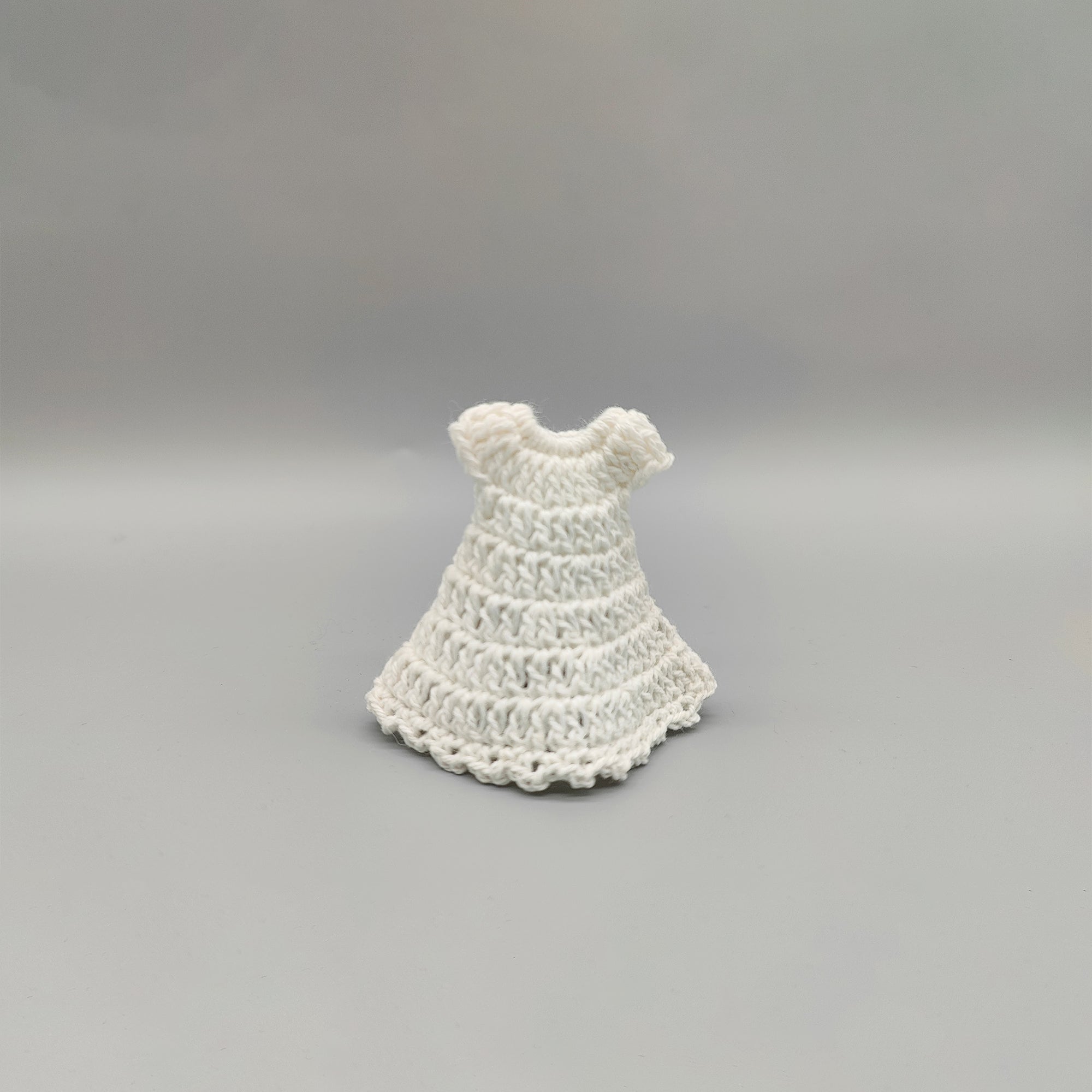 Set of 6 White Crochet Baby Dresses with Pink Flower – Baby Shower Favors
