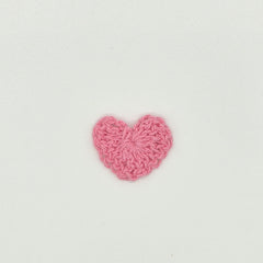 Tiny Pink Crochet Hearts 1" Appliques, Set of 12 Tiny Yarn Hearts for Scrapbooking, Sewing, Crafts & Valentine's Day